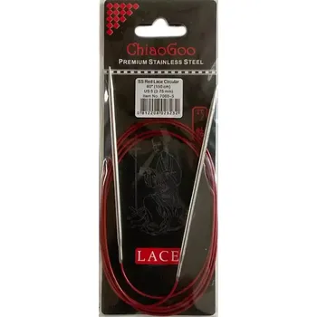 Jehlice ChiaoGoo Kruhové Fixní Jehlice 150Cm 3,75mm (ChiaoGoo RED Lace™ SS Circulars 60" 150Cm 3,75mm)