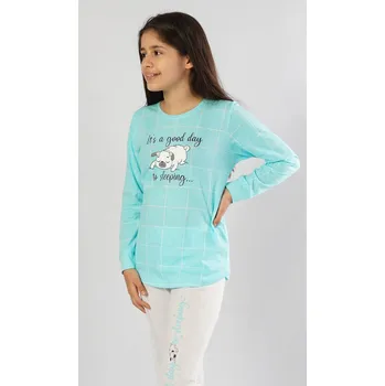 Vienetta Kids Dětské pyžamo dlouhé Sleeping day: azurová 7 - 8