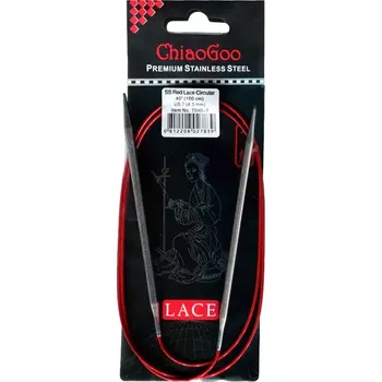 Jehlice ChiaoGoo Kruhové Fixní Jehlice 100Cm 4,5mm (ChiaoGoo RED Lace™ SS Circulars 40" 100Cm 4,5mm)