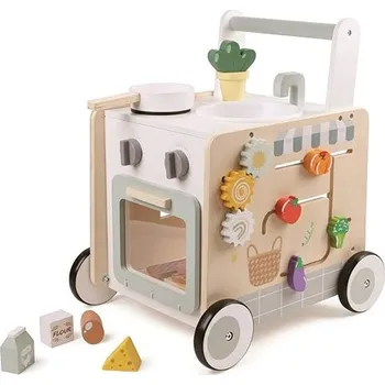 Dětské chodítko Derrson dřevěné aktivity chodítko hravá kuchyňka Lilien