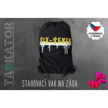 Sportovní vak TAŠKÁTOR TAŠKATOR Stahovací vak SIX SEVEN yellow graffiti - česká výroba