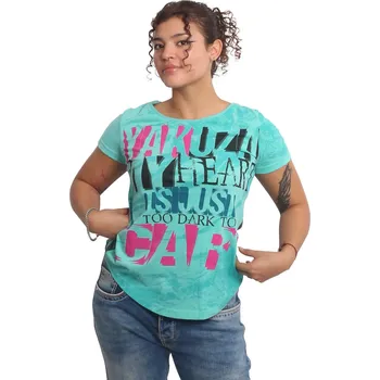 Dámská móda Dámské triko Yakuza Rose Scratch Curved V 25112 tyrkys velikost: XXL