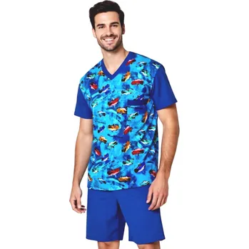 Pánské pyžamo Pánské Pyžamo Krátké FOLTÝN PK 512 Velikost: 4XL