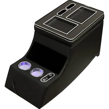 Multifunkční středová konzole pro Mercedes Vito W639 2003-2014 s úložným prostorem, USB, 12V podsvícená, černá/chrom