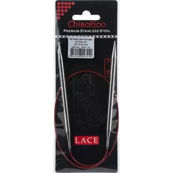 Jehlice ChiaoGoo Kruhové Fixní Jehlice 60Cm 6mm (ChiaoGoo RED Lace™ SS Circulars 24" 60Cm 6mm)