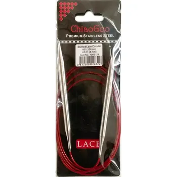 Jehlice ChiaoGoo Kruhové Fixní Jehlice 150Cm 8mm (ChiaoGoo RED Lace™ SS Circulars 60" 150Cm 8mm)