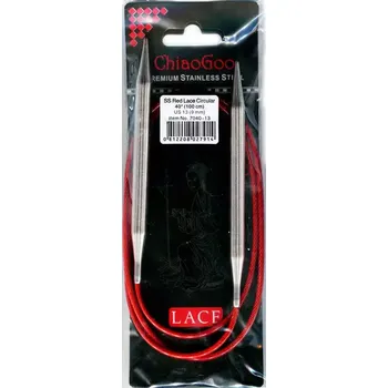 Jehlice ChiaoGoo Kruhové Fixní Jehlice 100Cm 9mm (ChiaoGoo RED Lace™ SS Circulars 40" 100Cm 9mm)