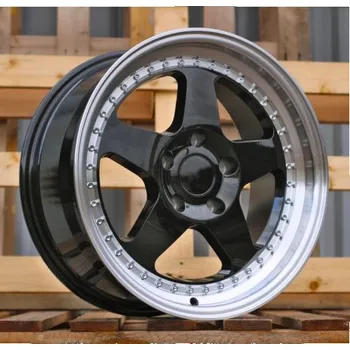 Alu kolo Alu kola Racing Line HE750, 17x8 5x120 ET34, černá + leštěný límec