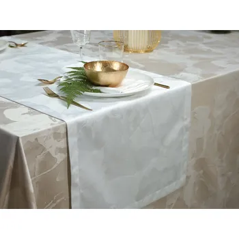 ubrus Bílý damaškový ubrus Marble Rozměr: 50/140