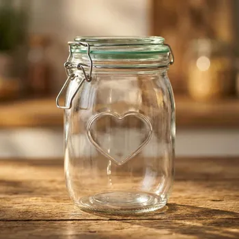 TADAR HEART 1 l skleněná nádoba s víčkem