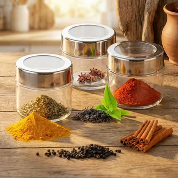 Dóza na potraviny TADAR DOT skleněné dózy na koření 100 ml 3 ks.