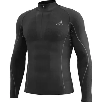 Pánské tričko Funkční triko s dlouhým rukávem a límcem na zip K-MERINO, unisex TECSO (černá) (Velikost: XL/2XL)