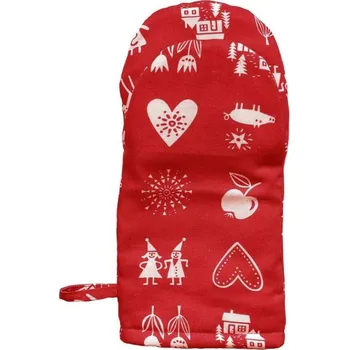 Chňapka Kuchyňská rukavice Lotta´s Christmas červená 31 x 15 cm, Klippan Švédsko Rukavice
