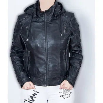 Dámská bunda Dámská Kožená Bunda Elise Morgana Brixton Černá Velikost: XL