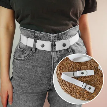 Opasek Pružný pásek jednobarevný - bílý