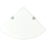 ZBXL Rohové police 2 ks s chromovými podpěrami sklo čiré 35 x 35 cm