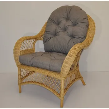 Zahrada Axin Trading s.r.o. Ratanové křeslo Florida medové polstr šedý melír