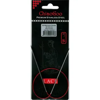 Jehlice ChiaoGoo Kruhové Fixní Jehlice 40Cm 2mm (ChiaoGoo RED Lace™ SS Circulars 16" 40Cm 2mm)