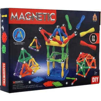 Stavebnice Teddies 00310167 magnetická stavebnice 77 ks