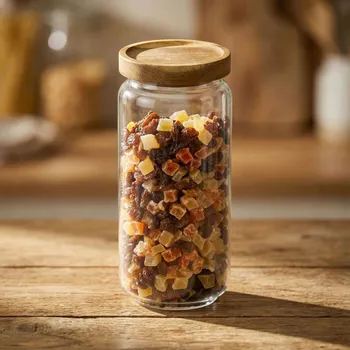 Dóza na potraviny Skleněná nádoba / dóza na sypké potraviny s víkem TADAR 0,95 l