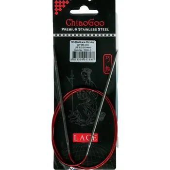 Jehlice ChiaoGoo Kruhové Fixní Jehlice 80Cm 3,25mm (ChiaoGoo RED Lace™ SS Circulars 32" 80Cm 3,25mm)