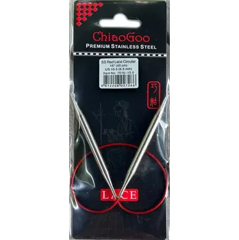 Jehlice ChiaoGoo Kruhové Fixní Jehlice 40Cm 6,5mm (ChiaoGoo RED Lace™ SS Circulars 16" 40Cm 6,5mm)