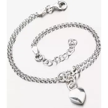 Šperk Náramek se srdíčkem - stříbro 925 B1702582-1264-SLX délka 17 cm