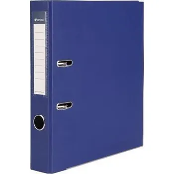 Archivační box Pákový pořadač "Basic", tmavě modrá, 50 mm, A4, s ochranným spodním kováním, PP/karton, VICTORIA