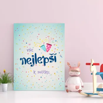 Plechová cedule Sablio Dárková cedulka Vše nejlepší k svátku: 30x40 cm