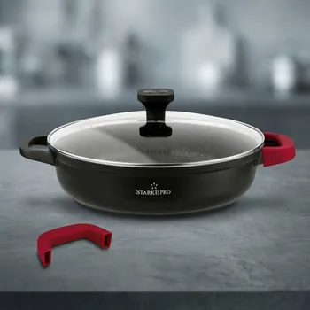 Pánev Pánev na indukci mramorová s poklicí krátké úchyty Starke Pro Ochre 28 cm