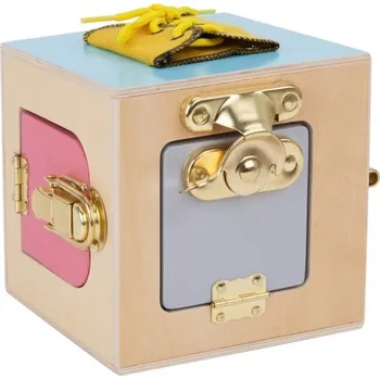 Dřevěná hračka eliNeli Montessori activity kostka se zámky