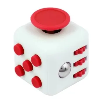 Hlavolam FIDGET CUBE 3,5 x 3,5 cm Barva: Červená/bílá
