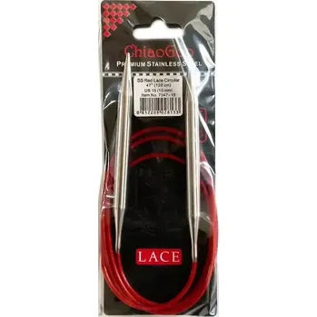 Jehlice ChiaoGoo Kruhové Fixní Jehlice 120Cm 10mm (ChiaoGoo RED Lace™ SS Circulars 47" 120Cm 10mm)