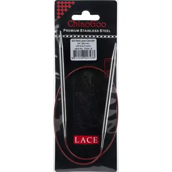 Jehlice ChiaoGoo Kruhové Fixní Jehlice 60Cm 5,5mm (ChiaoGoo RED Lace™ SS Circulars 24" 60Cm 5,5mm)