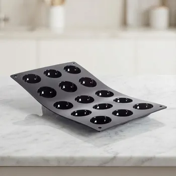 Jednorázové nádobí DE BUYER Moul Flex černá - silikonová forma na 15 kusů