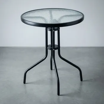 Konferenční stolek Stolek se skleněnou deskou tvrzenou Tadar 60 x 70 cm kulatý