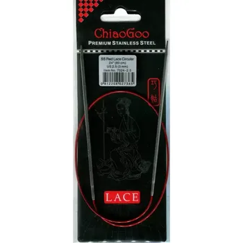 Jehlice ChiaoGoo Kruhové Fixní Jehlice 60Cm 3mm (ChiaoGoo RED Lace™ SS Circulars 24" 60Cm 3mm)