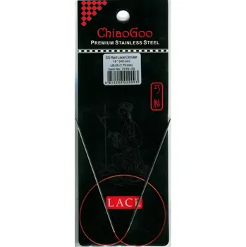 Jehlice ChiaoGoo Kruhové Fixní Jehlice 40Cm 1,75mm (ChiaoGoo RED Lace™ SS Circulars 16" 40Cm 1,75mm)