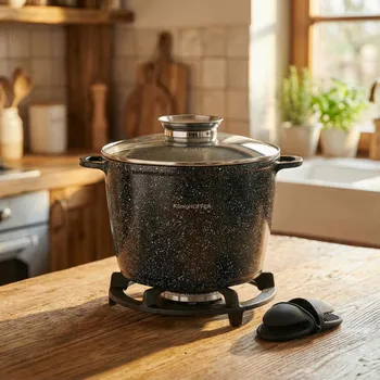 Vysoký keramický hrnec Konighoffer Kingstone 6,85 l kulatý s aromatizérem a 2 nástavci