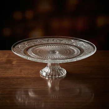 Skleněný pevný stojan na dorty RUKO 25 cm - stojan na dorty