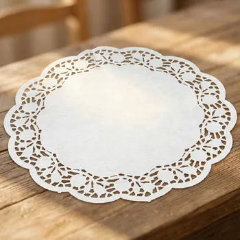 Papírový ubrousek Papírové kruhové ubrusy pod dort 35 cm 8 ks.