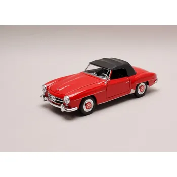 autíčko Mercedes-Benz 190 SL W121 1955 Soft top červeno-černá 1:24 Welly