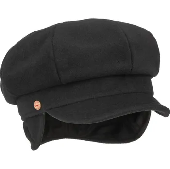 Čepice 8-dílna černá dámská bekovka od Mayser - Camila Plus Newsboy Cap - ušní klapky Velikost: 59 cm (L)