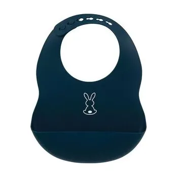 NATTOU Bryndák silikonový se zapínáním tmavomodrý bez BPA