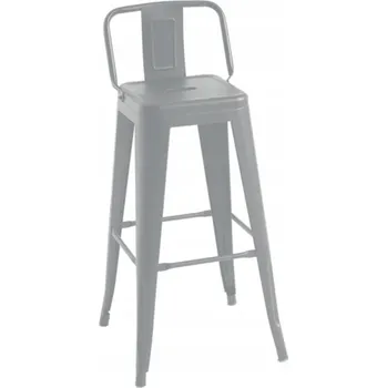 Barová židle Kovová židle s opěradlem barová stolička stříbrno šedá odolná pevná loft