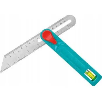 Úhloměr Nastavitelný úhelník s vodováhou Skośnica, délka 150 mm