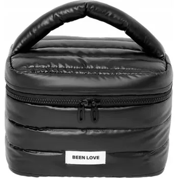 Kosmetická taška Cestovní kosmetická taštička černá – lesklá, prošívaná pro ženy