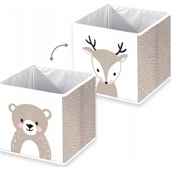 Úložný box Detský úložný box Herding "Woodland Crew" - skladací, 30×30×30 cm