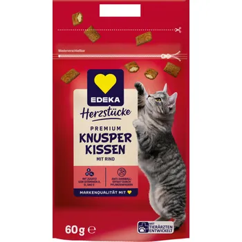 Krmivo pro kočku Edeka Křupavé polštářky s hovězím masem 60 g