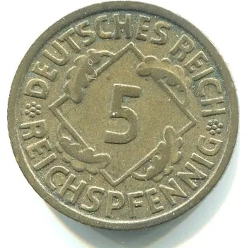 NĚMECKO. 5 Reichspfennig 1935/E.
